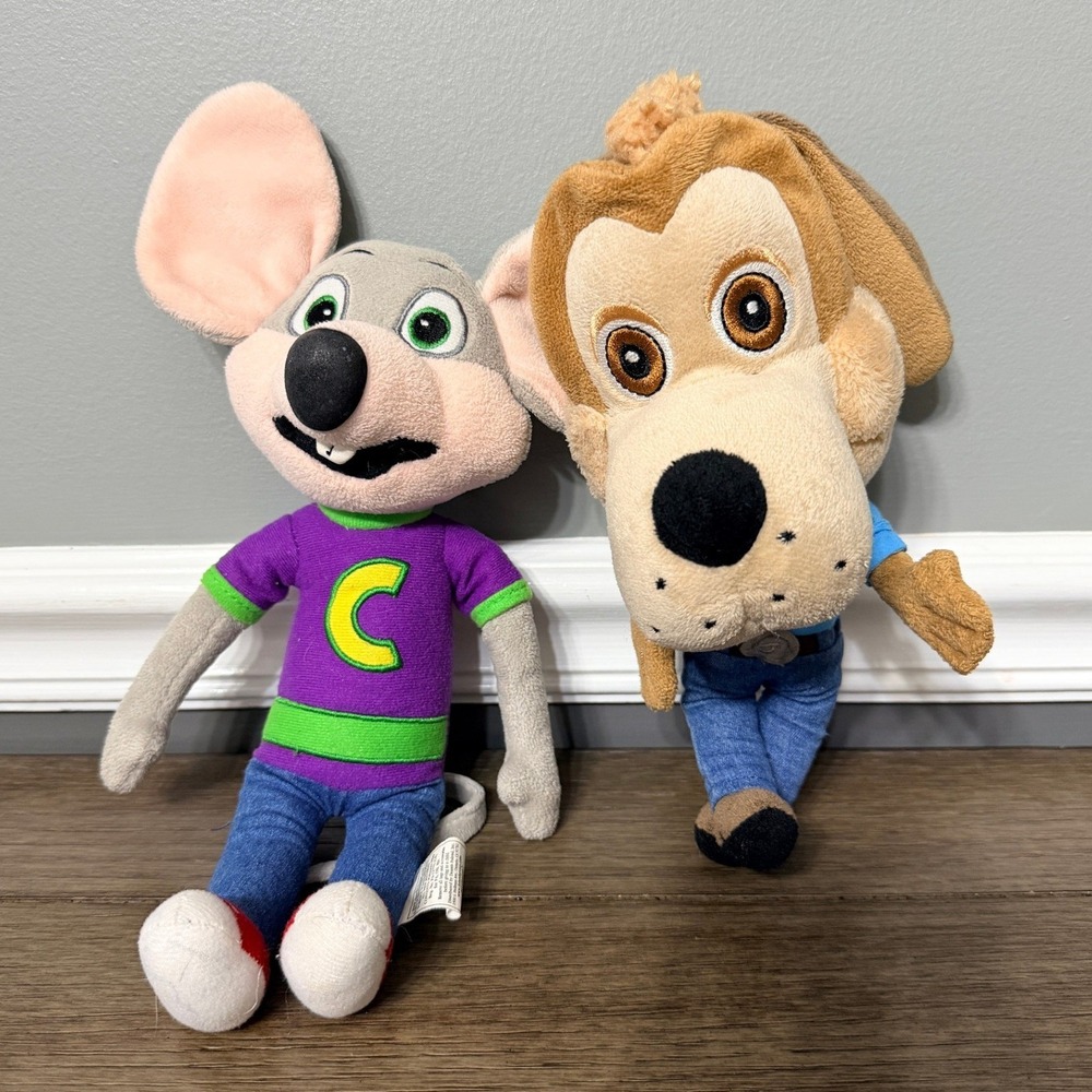 Chuck E Cheese Jasper T Jowls Plush Set 2013 Mascot Stuffed Animal Toys